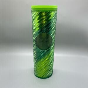 Starbucks 2022 Green Ribbon Swirl Holiday Tumbler 16oz NEW